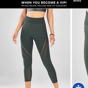 Fabletics Black High-Waisted Leggings With Sheer Design
